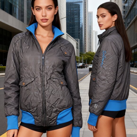 NEW Salomon Brown/Blue Reversible Acti Loft Full Zip Jacket Women's Size Small - Picture 4 of 10